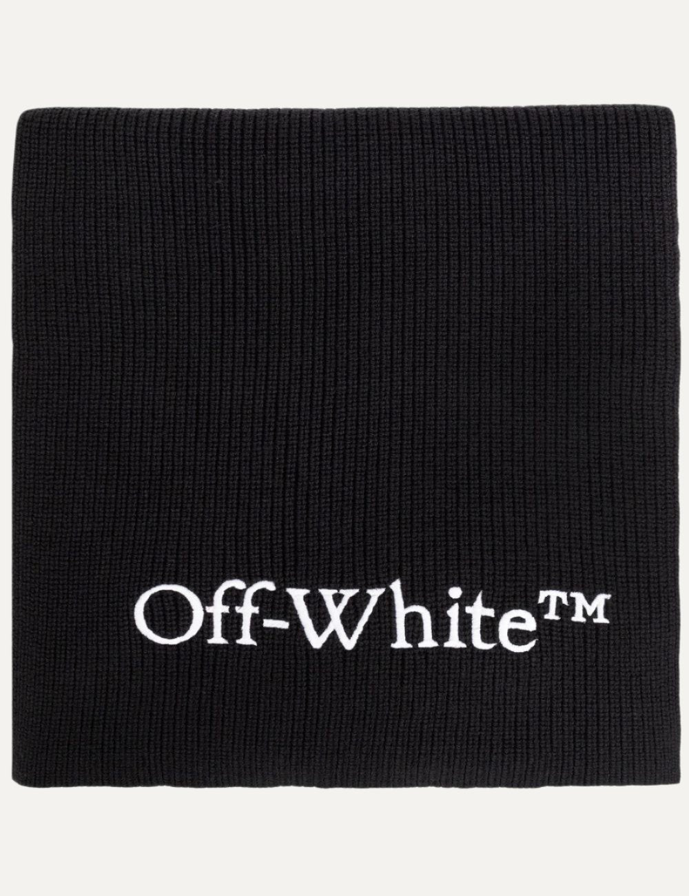 OFF WHITE WO LOGO BKSH KNIT SCARF