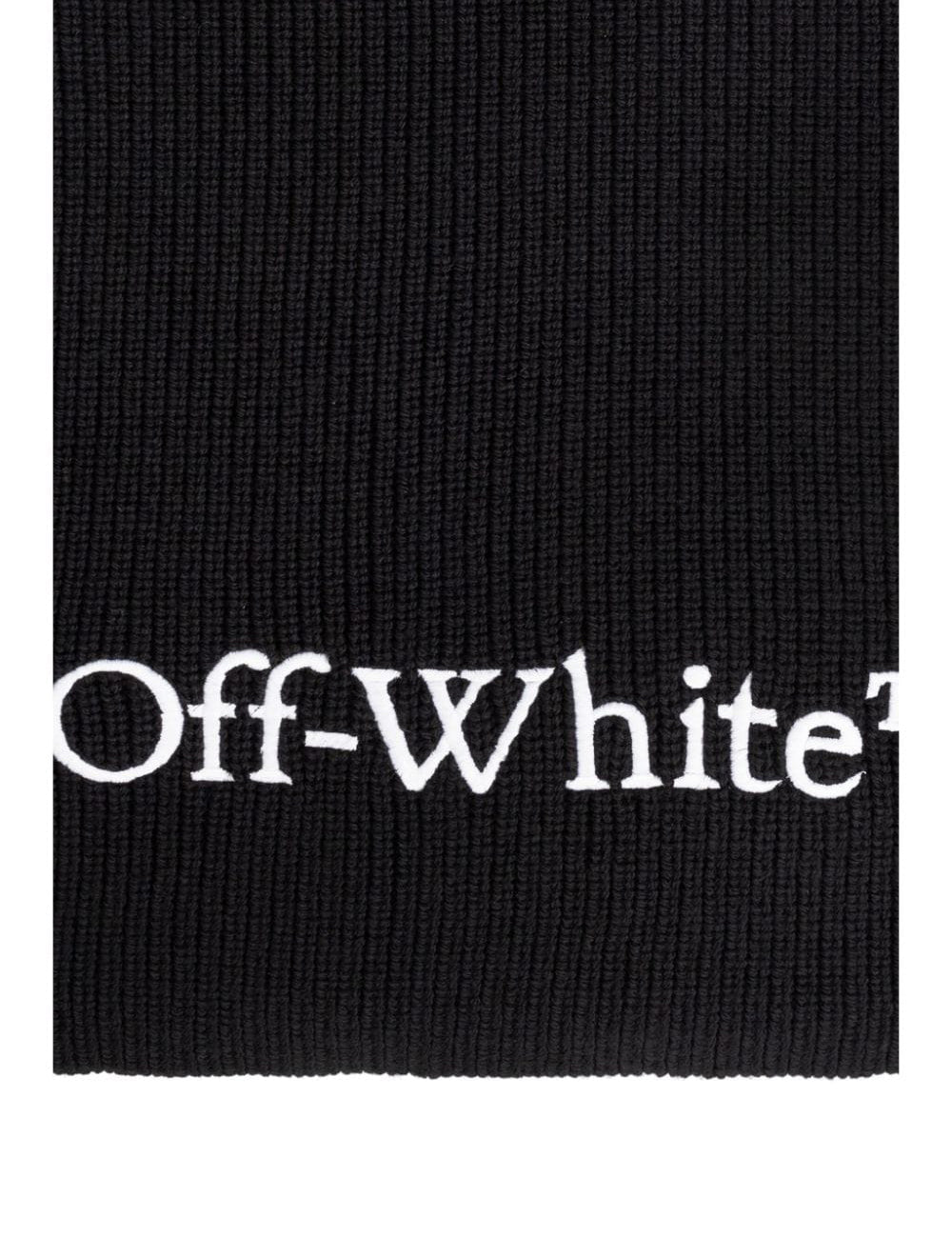 OFF WHITE WO LOGO BKSH KNIT SCARF