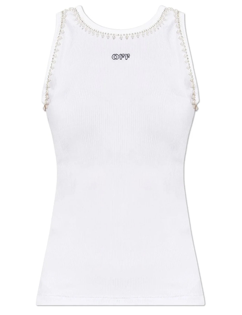 OFF WHITE LIGHT RIB EMB 20S TANK TOP OFF WHITE