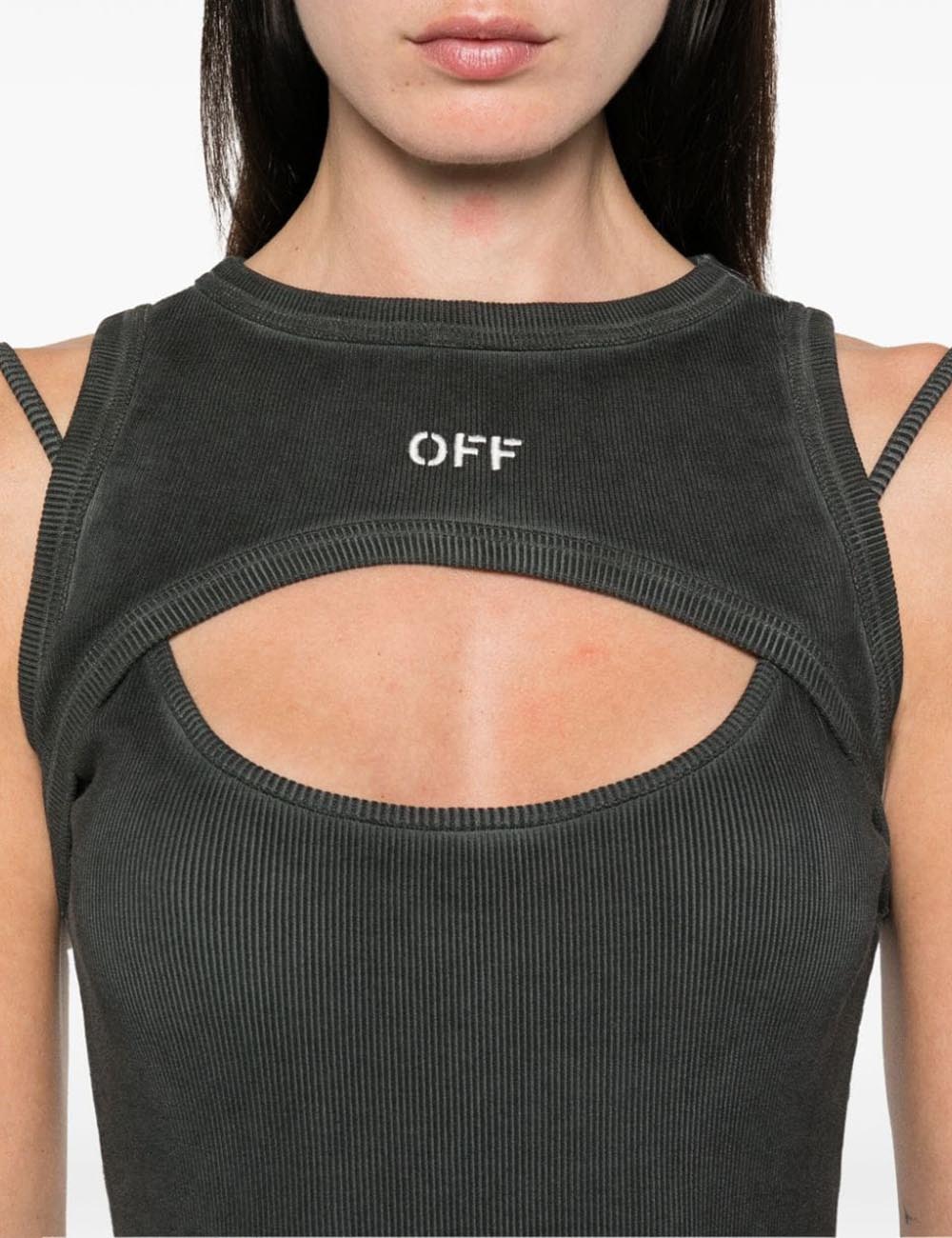 OFF WHITE OFF STAMP RIB CUT OUT DRESS