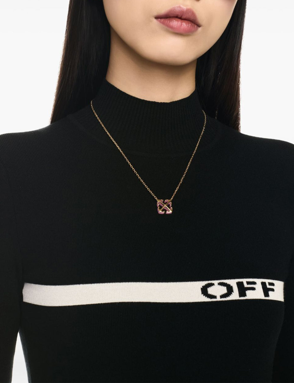 OFF WHITE LOGO STRIP MINI DRESS