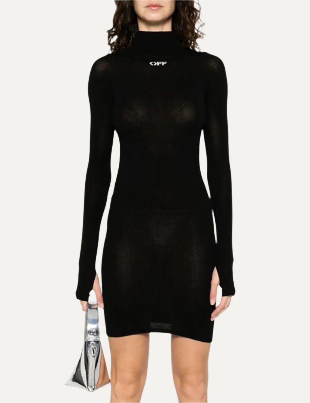 OFF WHITE OFF STAMP SLICK MINI DRESS