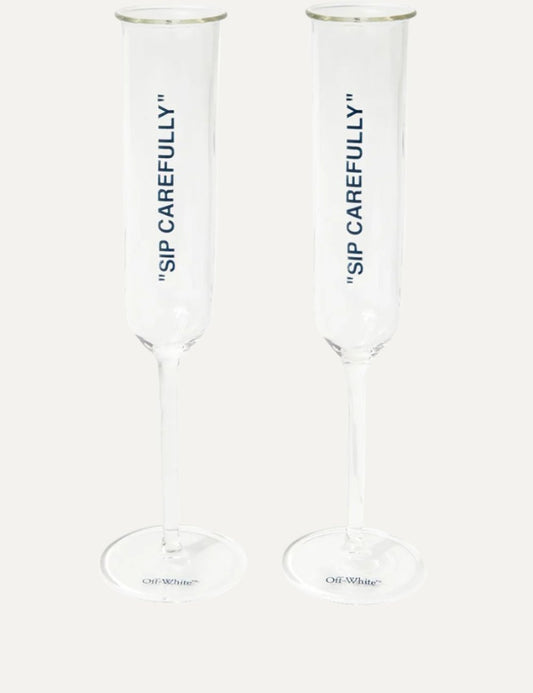 OFF WHITE FLUTE GLASS QUOTE SET