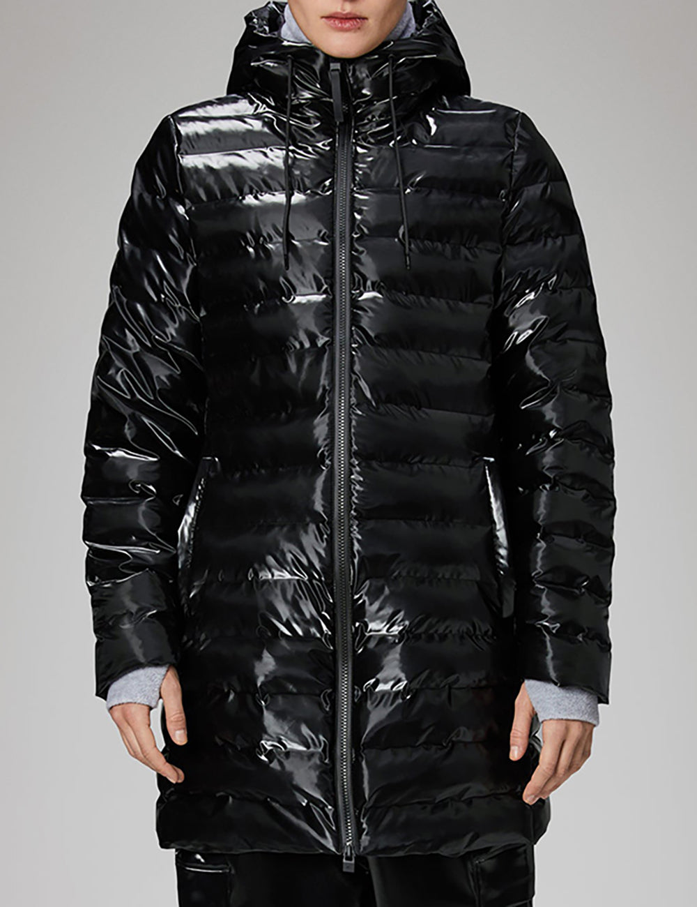 RAINS LOHJA LONG PUFFER CURVE JACKET W3T3