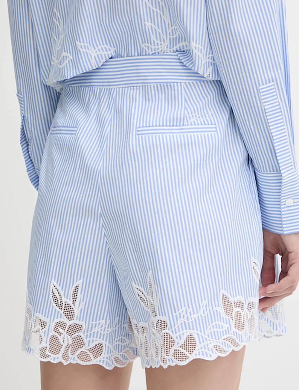 KARL LAGERFELD EMB CUT OUT SHORTS