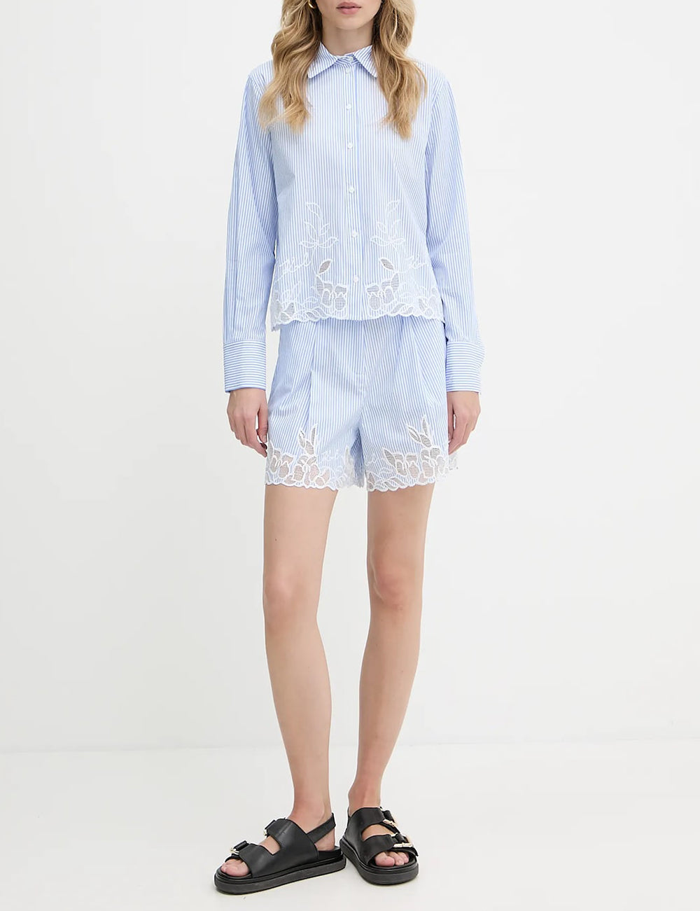 KARL LAGERFELD EMB CUT OUT SHORTS