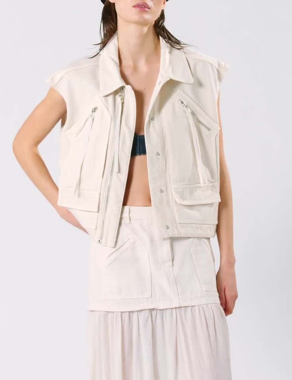 ベスト・ジレ PINKO GERARD WORKWEAR VEST IN COTTON WITH POCKETS PINKO GERARD VEST – Simple Caracters