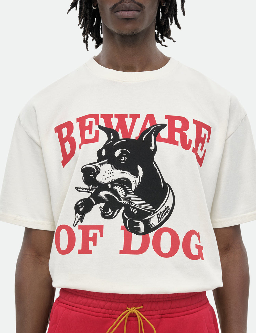 RHUDE WARNING LOGO TEE