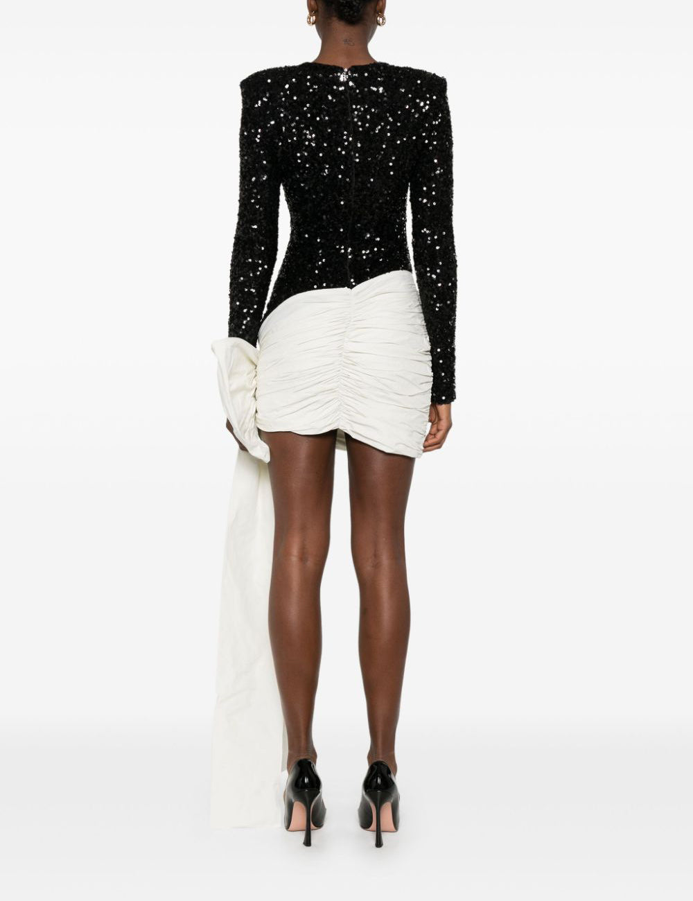 ROTATE SEQUINS BOW MINI DRESS