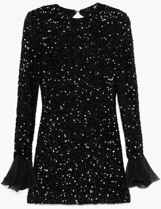 ROTATE SEQUINS MINI LS DRESS