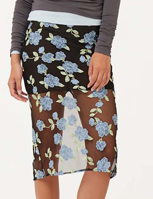 ROTATE MESH PENCIL SKIRT