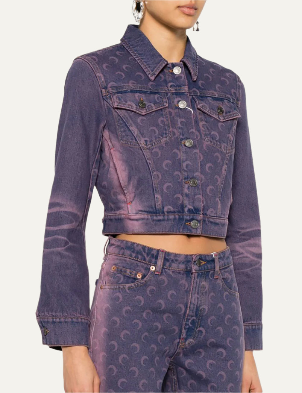 MARINE SERRE DENIM CROP JACKET