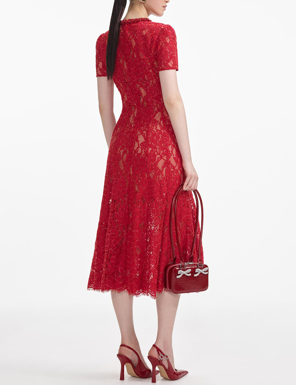 SELF-PORTRAIT LACE MIDI DRESS