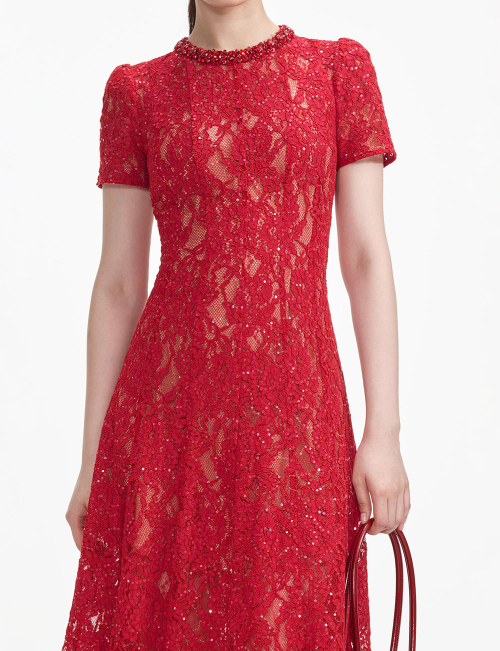 SELF-PORTRAIT LACE MIDI DRESS