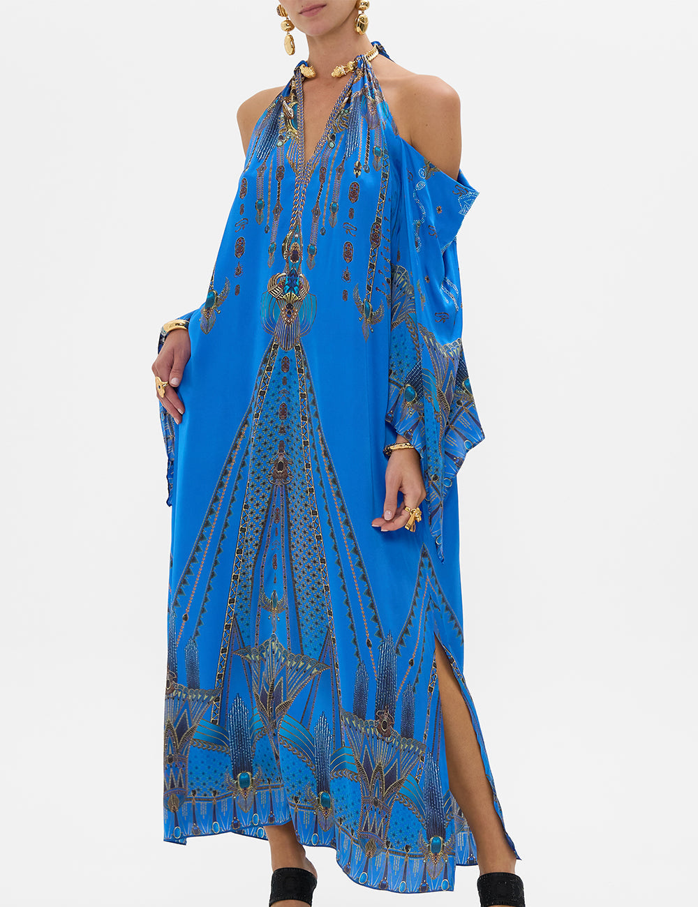 CAMILLA FLARED SLEEVE COLD SH LONG KAFTAN