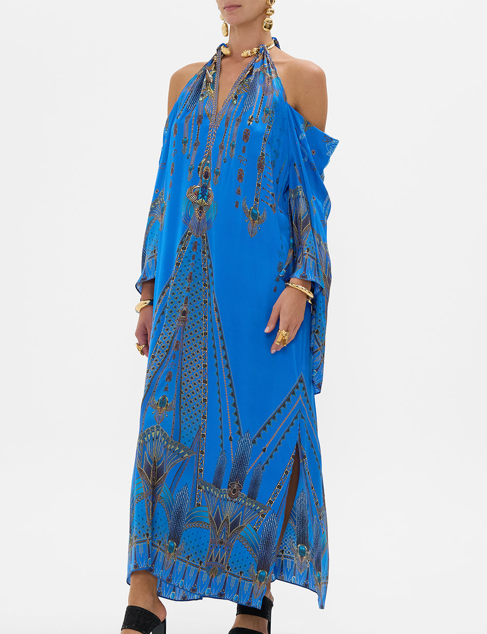 CAMILLA FLARED SLEEVE COLD SH LONG KAFTAN