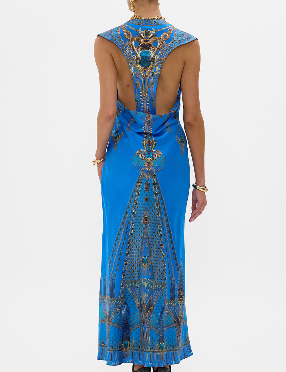 CAMILLA EXTENDED SHOULDER LONG DRESS