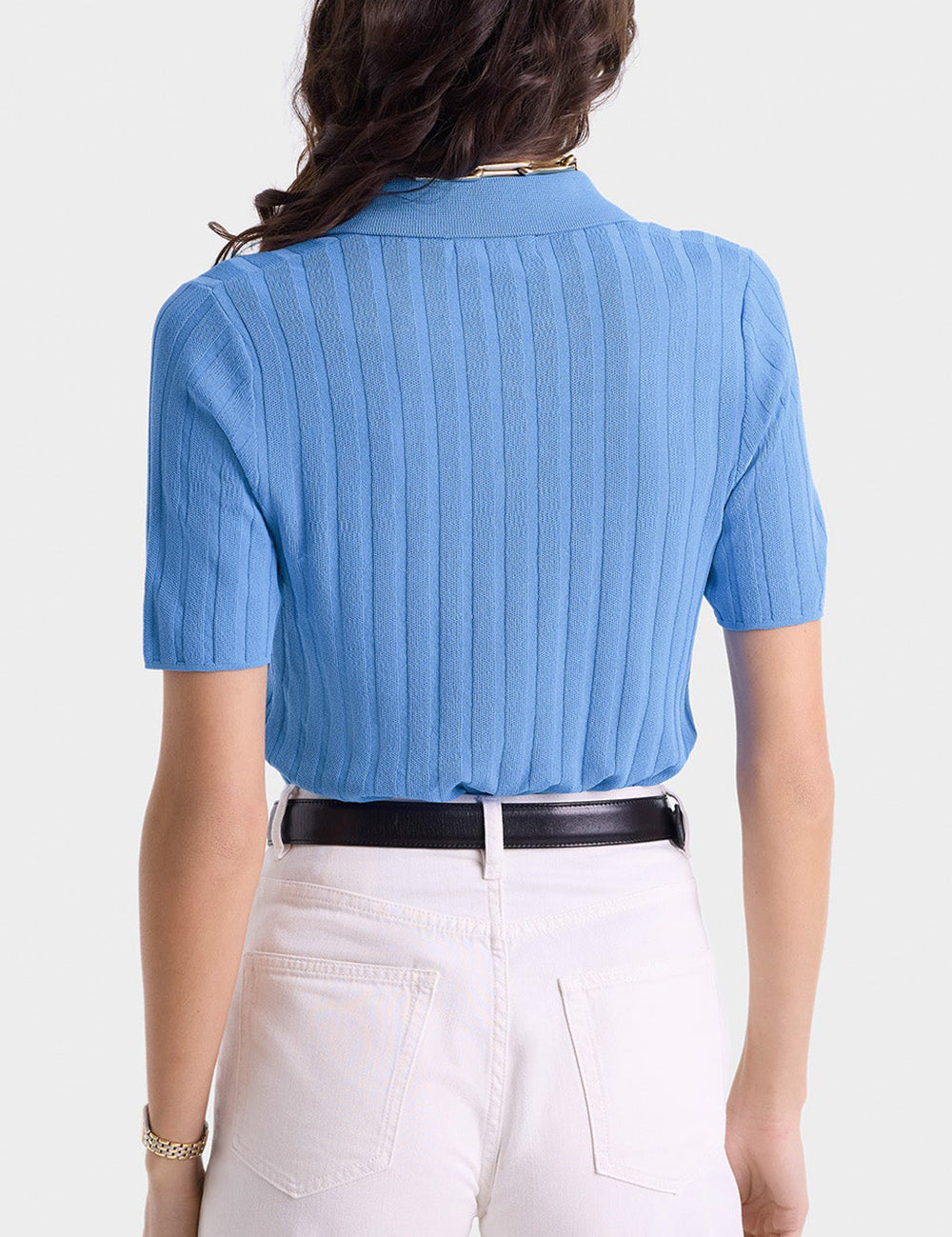 SPORTY & RICH SRC RIBBED POLO