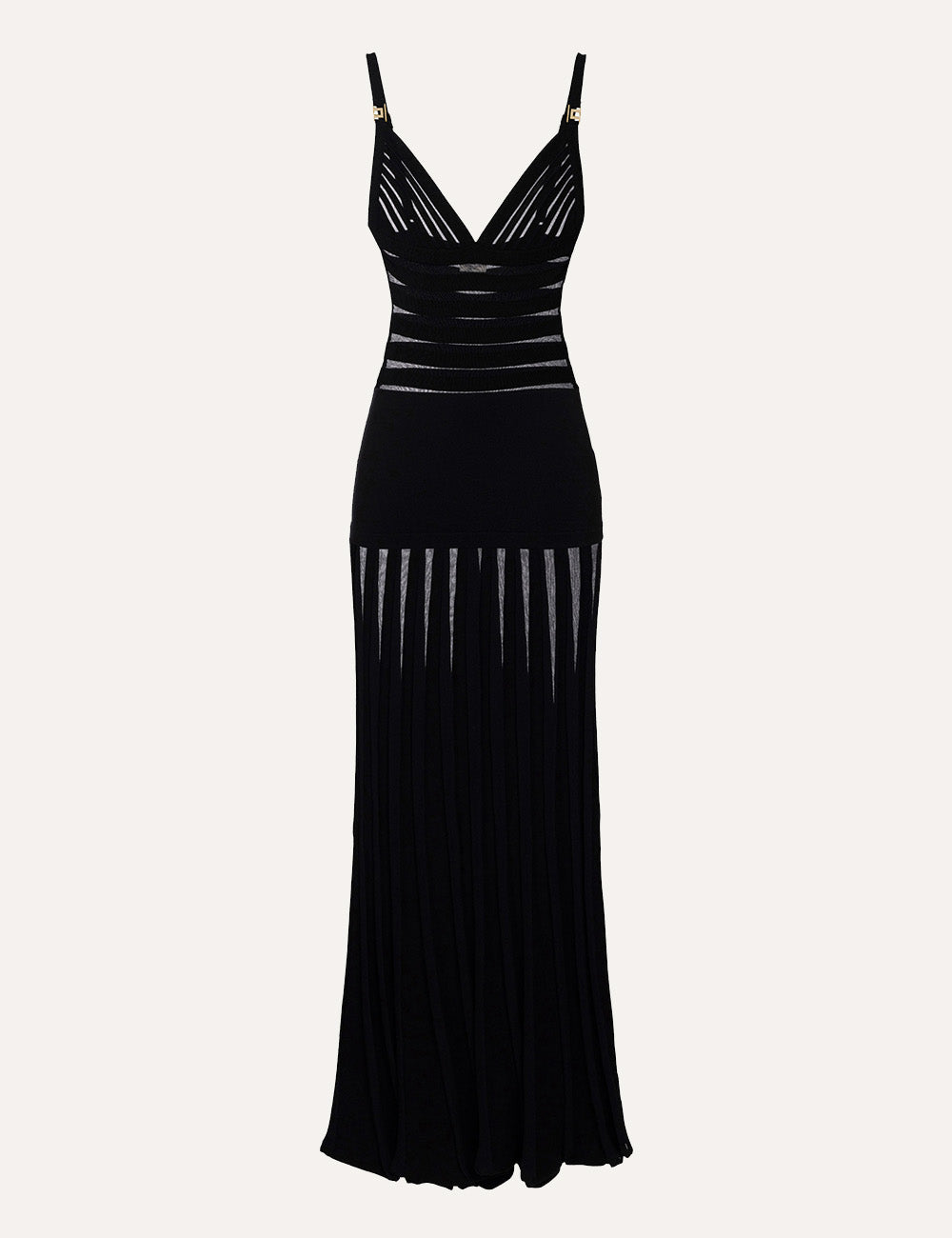 ELISABETTA FRANCHI Red Carpet knit dress with transparency details