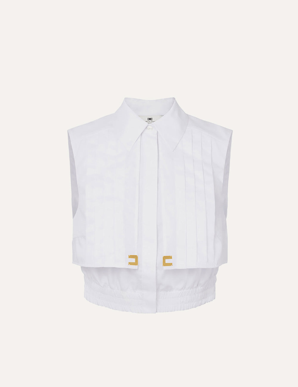 ELISABETTA FRANCHI Cropped poplin shirt with cape