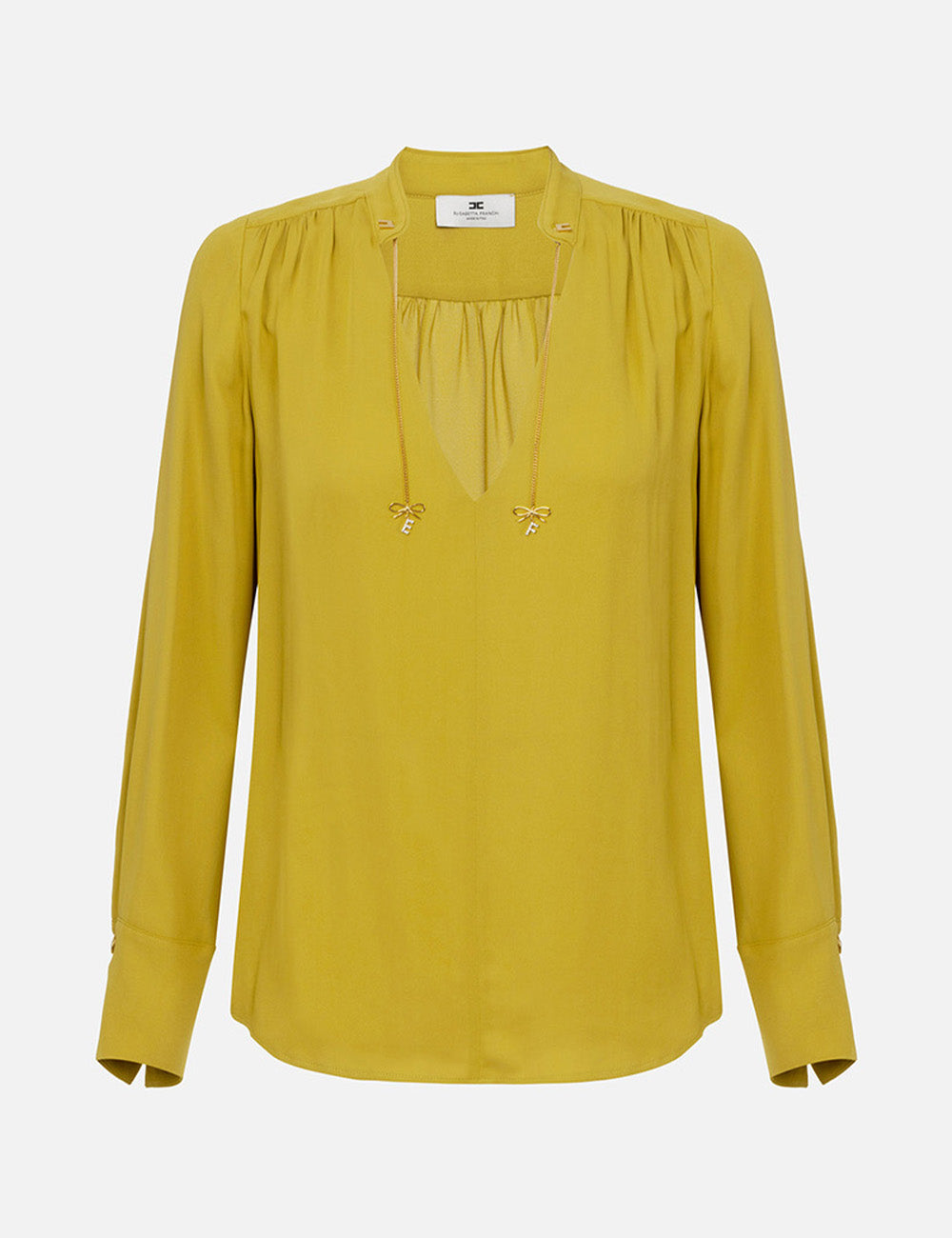 ELISABETTA FRANCHI Blouse in georgette fabric with charms and logo