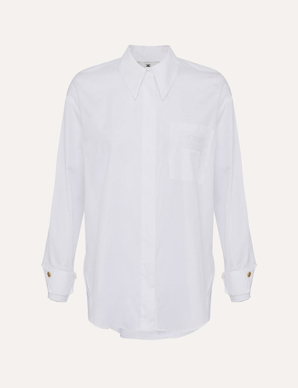 ELISABETTA FRANCHI Poplin shirt with embroidered breast pocket