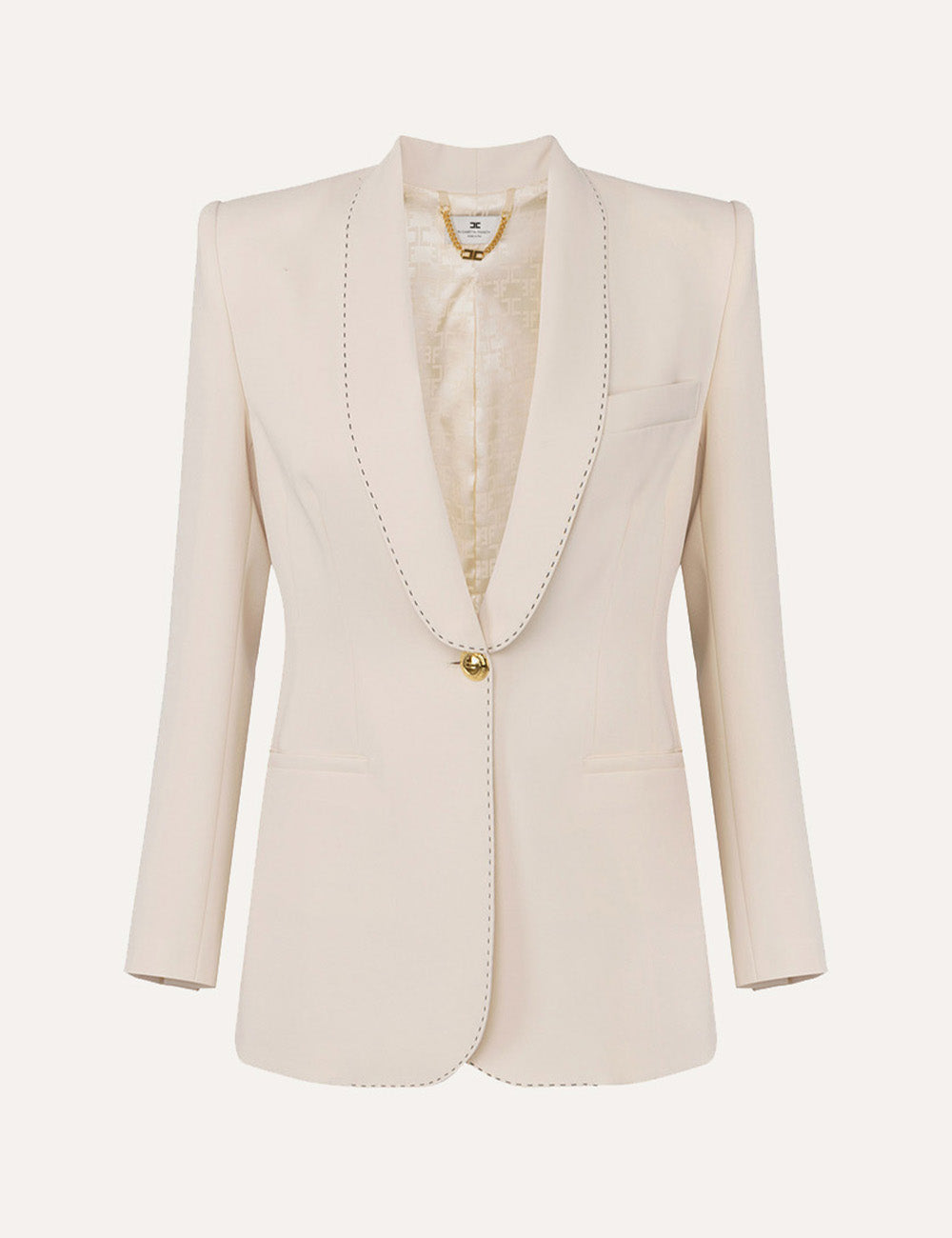 ELISABETTA FRANCHI Crêpe jacket with contrasting topstitching