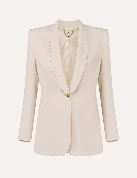 ELISABETTA FRANCHI Crêpe jacket with contrasting topstitching