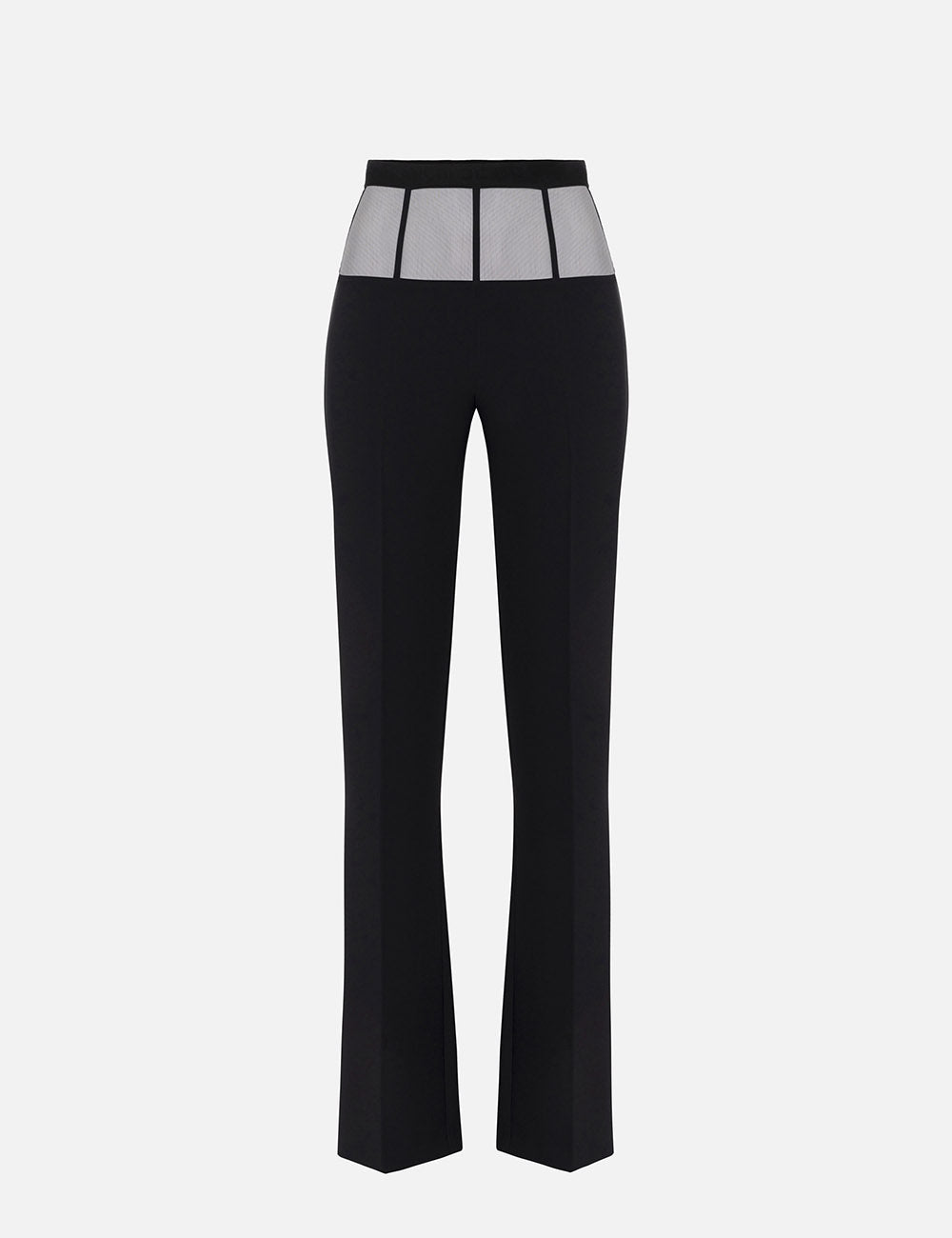 ELISABETTA FRANCHI Crêpe trousers with tulle peplum