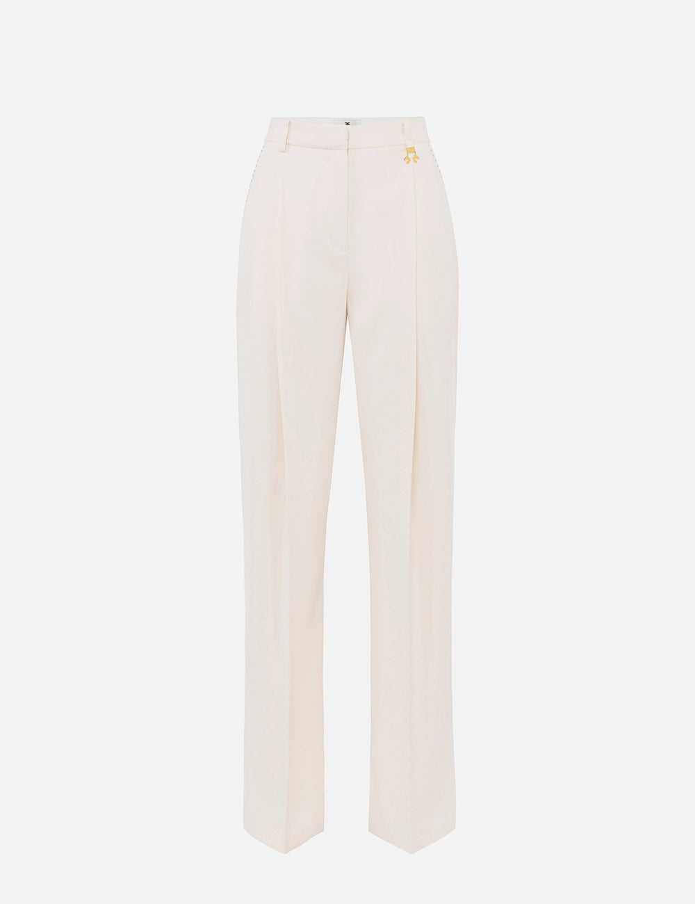 ELISABETTA FRANCHI Crêpe trousers with contrasting topstitching