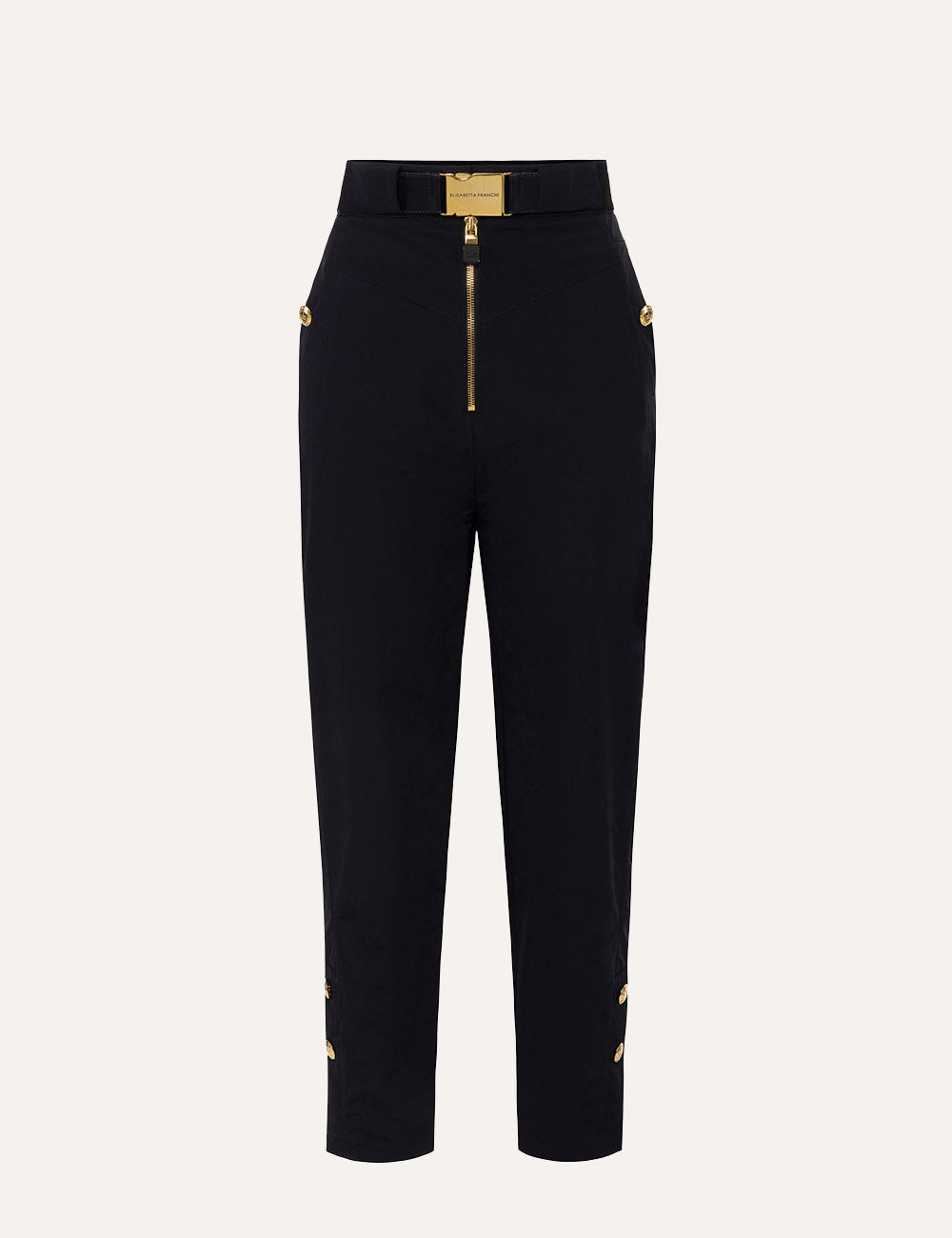 ELISABETTA FRANCHI Technical voile trousers with belt