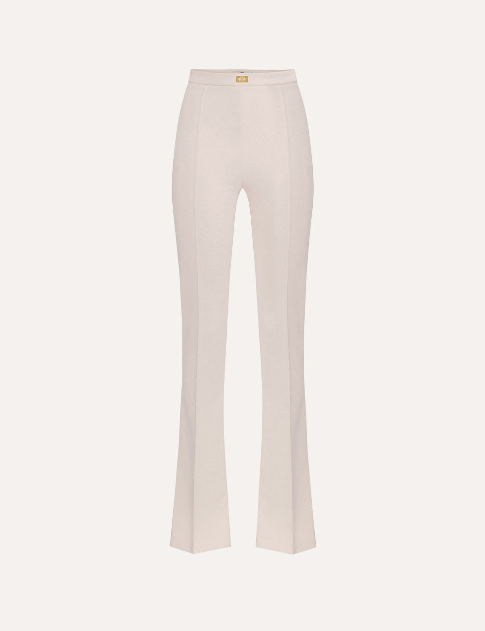 ELISABETTA FRANCHI Crêpe bell-bottom trousers with logo plaque