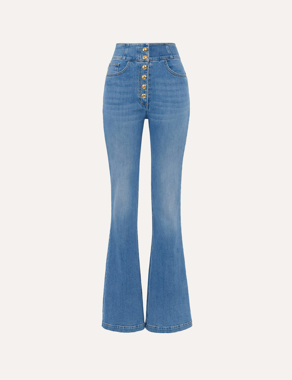 ELISABETTA FRANCHI High-waist jeans with logo buttons