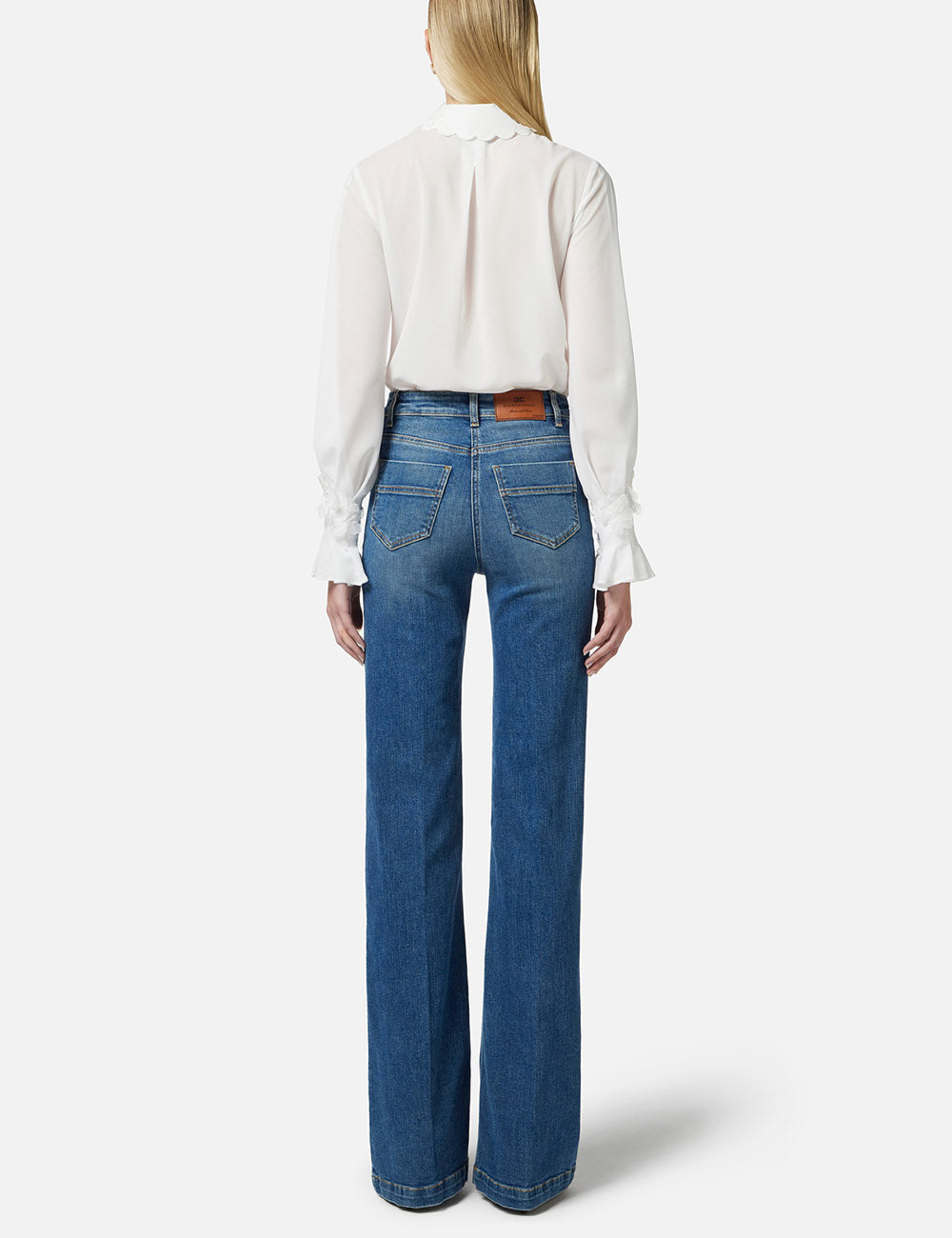 ELISABETTA FRANCHI Bell-bottom jeans with row of buttons