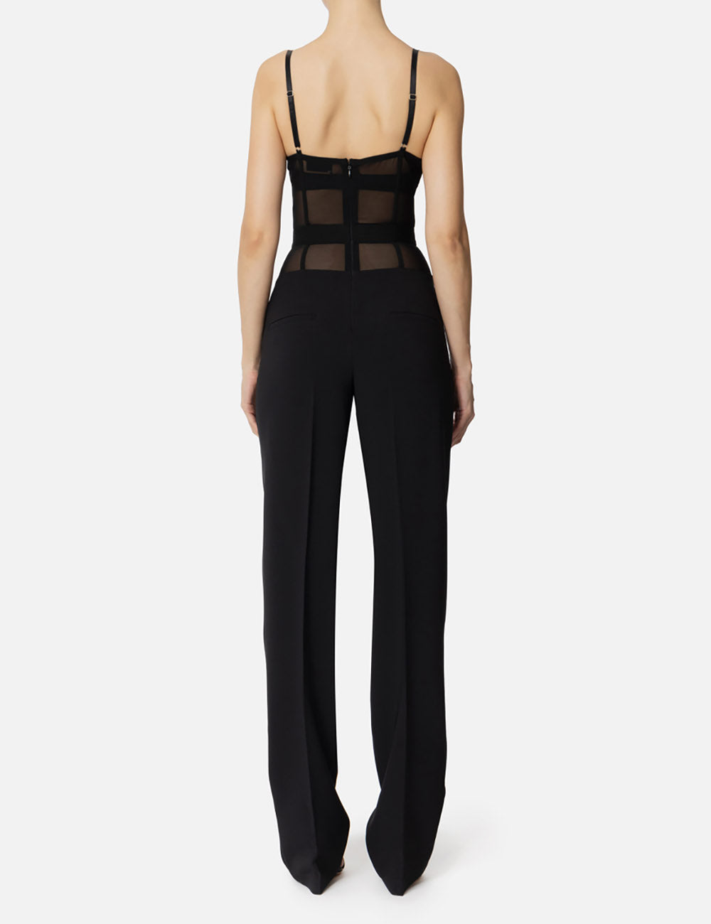 ELISABETTA FRANCHI Jumpsuit in crêpe and tulle fabrics