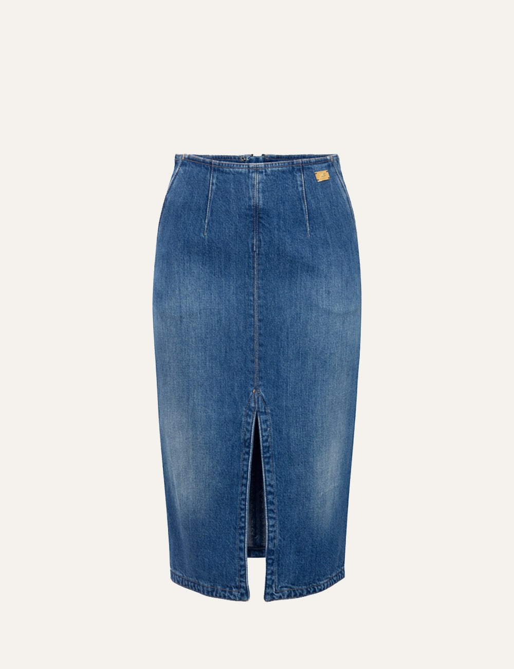 ELISABETTA FRANCHI Denim skirt with slit