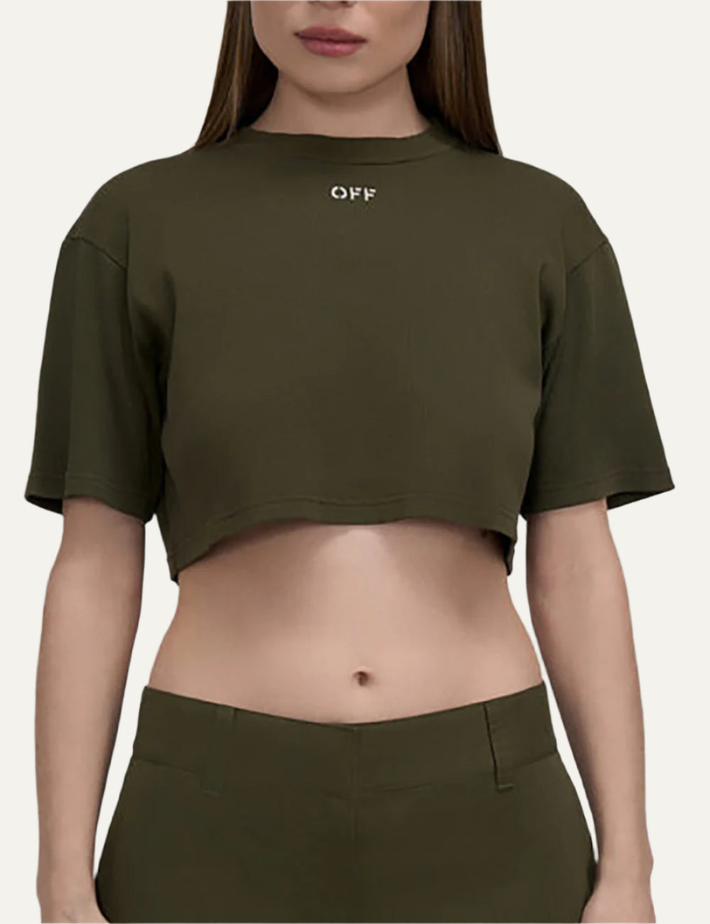 OFF WHITE OFF STAMP RIB CROP TEE