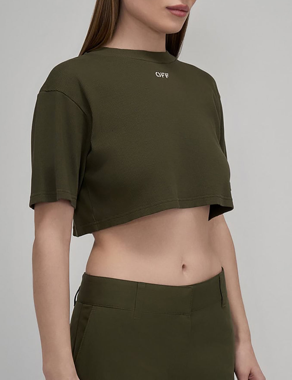 OFF WHITE OFF STAMP RIB CROP TEE