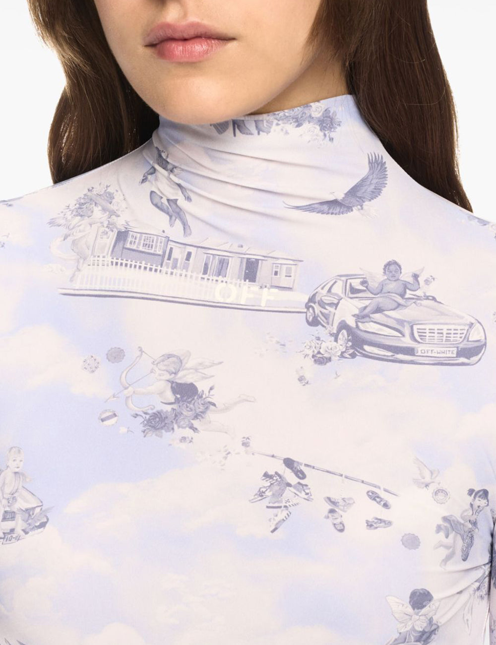 OFF WHITE FRESCO SEC SKIN SHORT DRESS