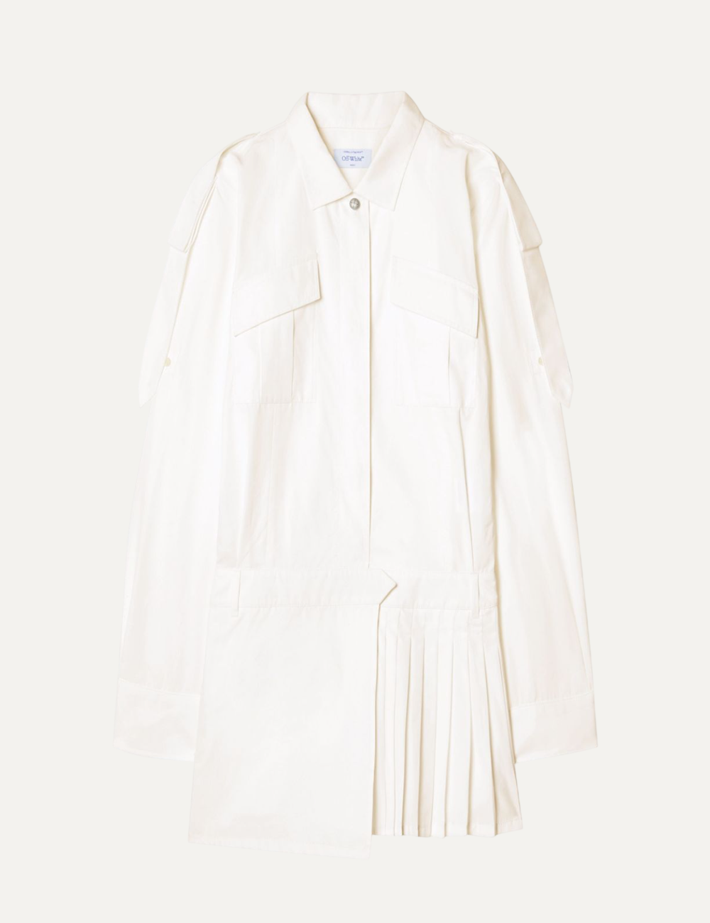 OFF WHITE POPLIN SAVANA MINI DRESS