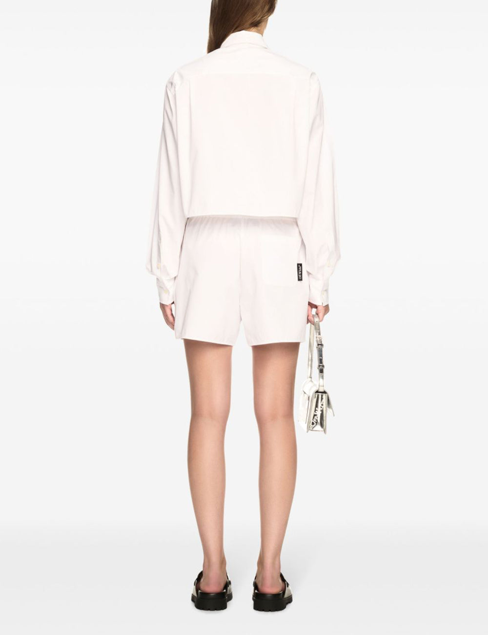 OFF WHITE EMBR POPLIN BOXY SHIRT L/S