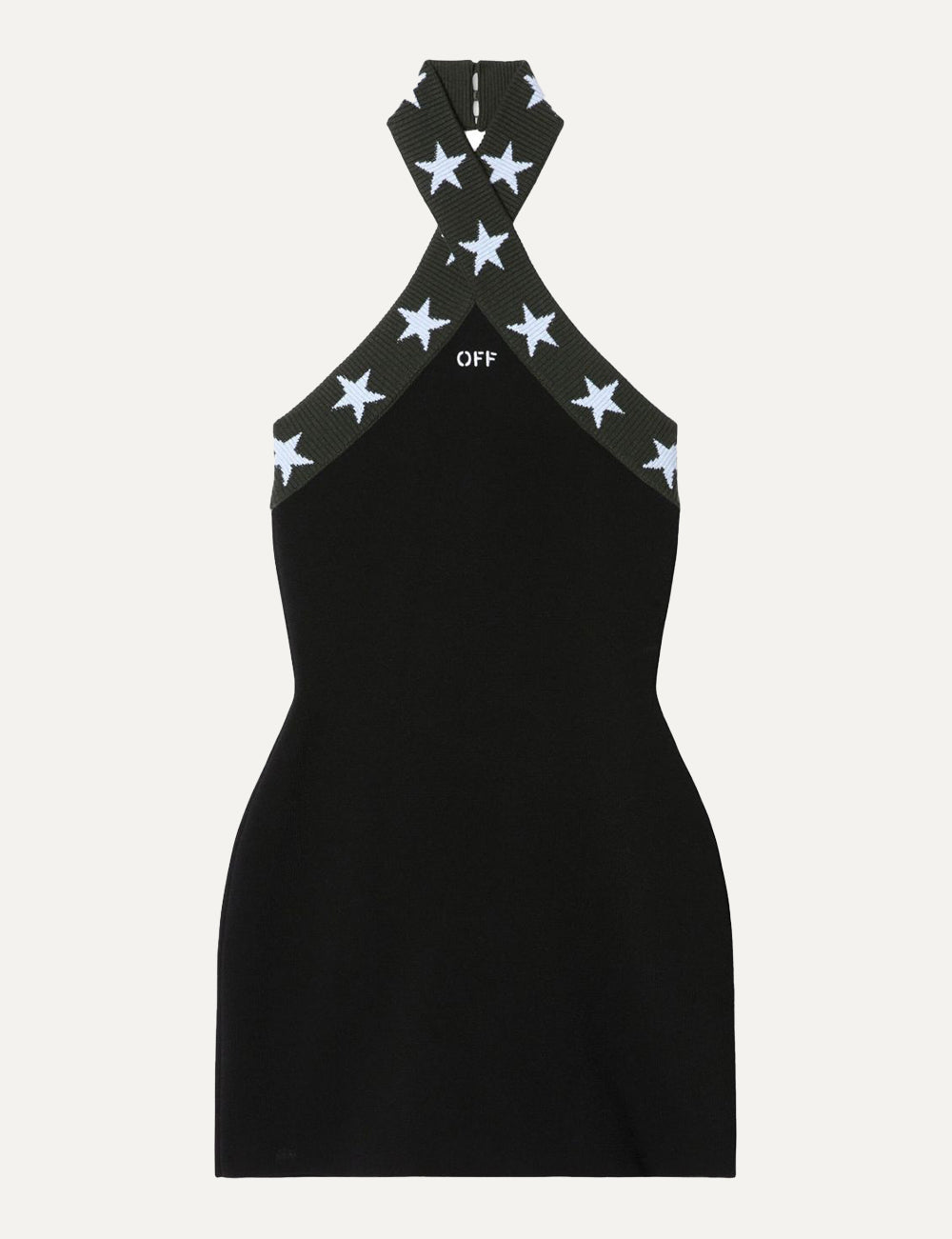 OFF WHITE CROSS COLLAR STAR MINI DRESS