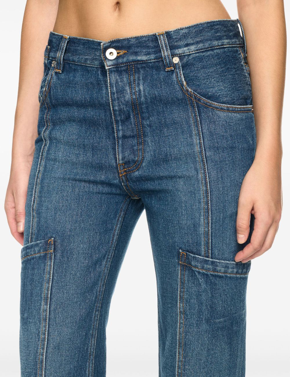 OFF WHITE DENIM SLIM CARGO PANT