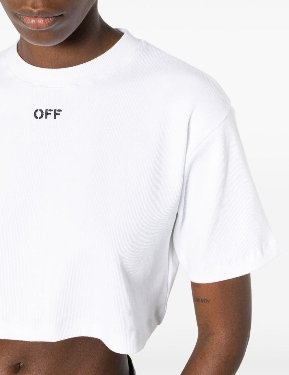 OFF WHITE OFF STAMP RIB CROPPED TEE