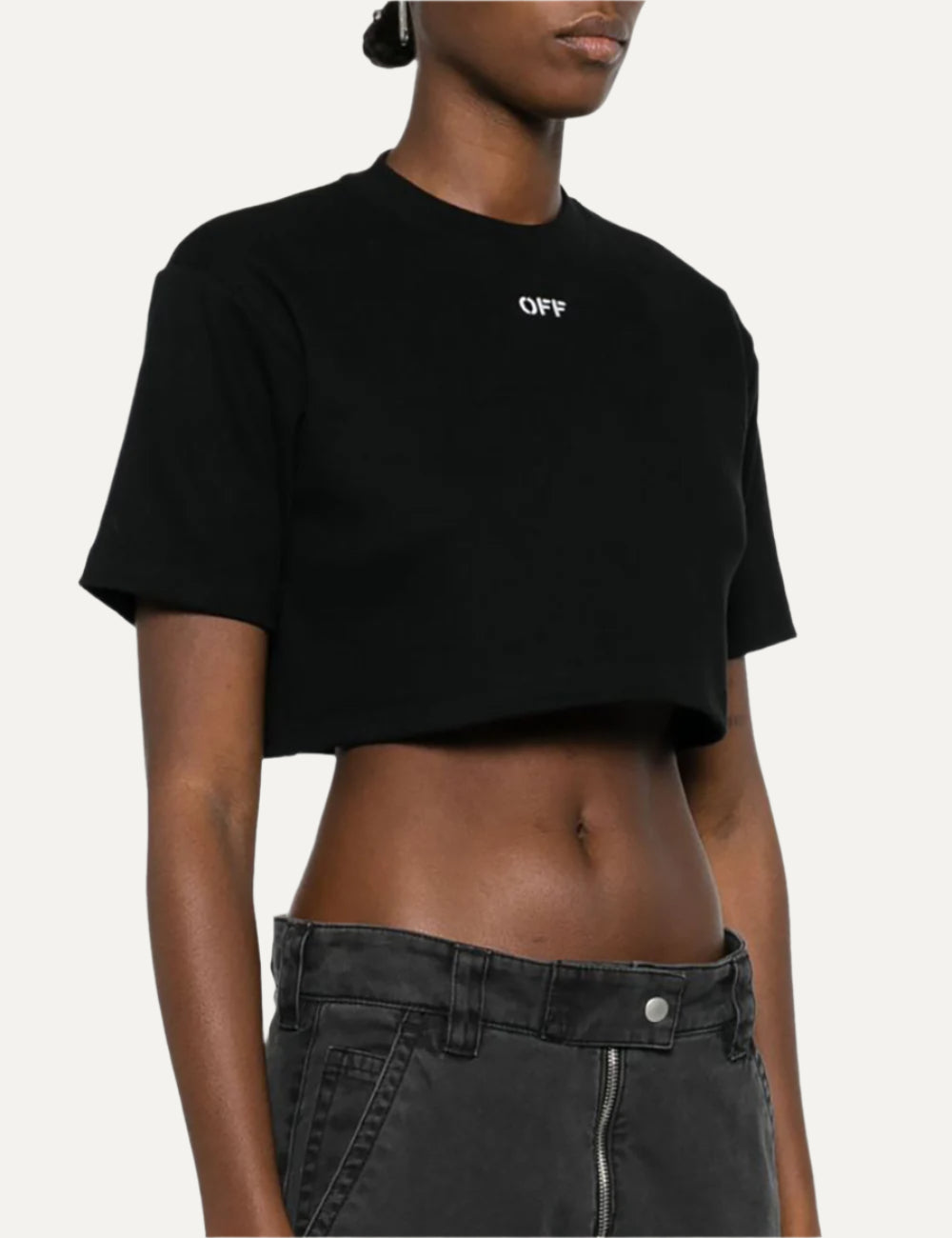 OFF WHITE OFF STAMP RIB CROPPED TEE