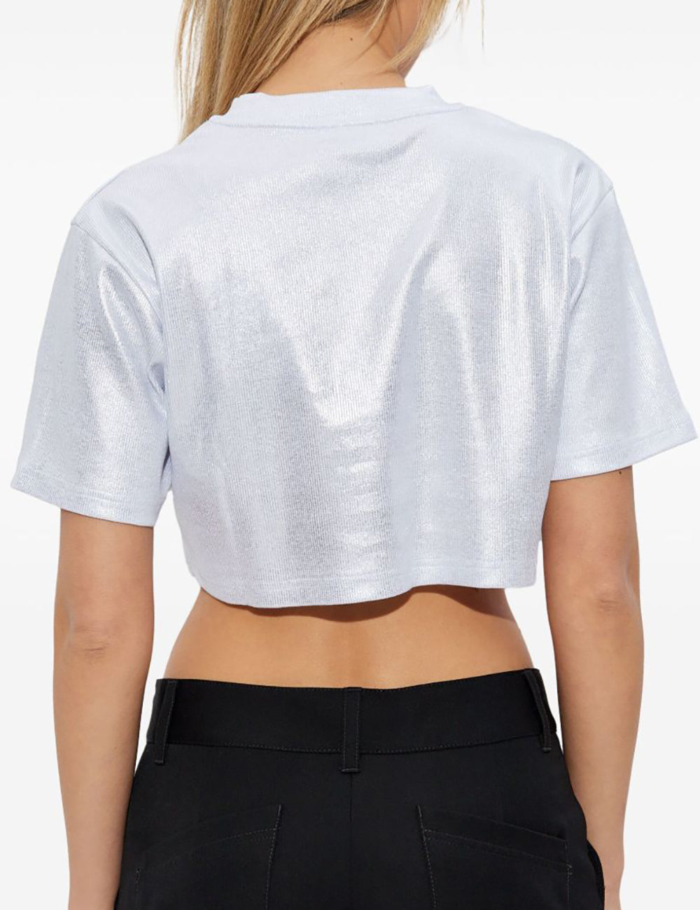 OFF WHITE OFF COATED RIB CROP TEE