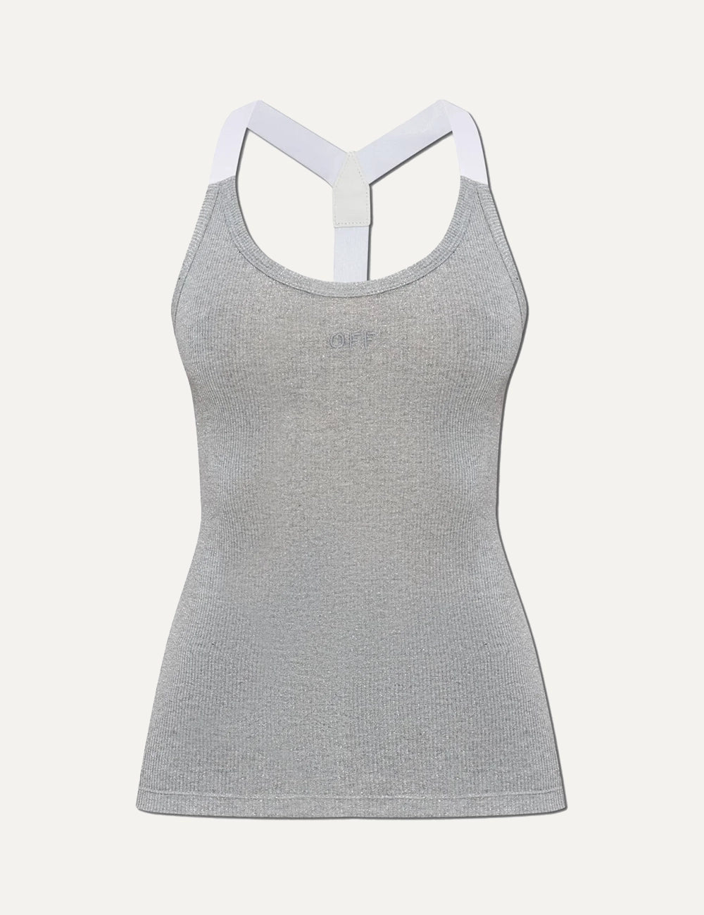 OFF WHITE LUREX RIB ALLA TOP