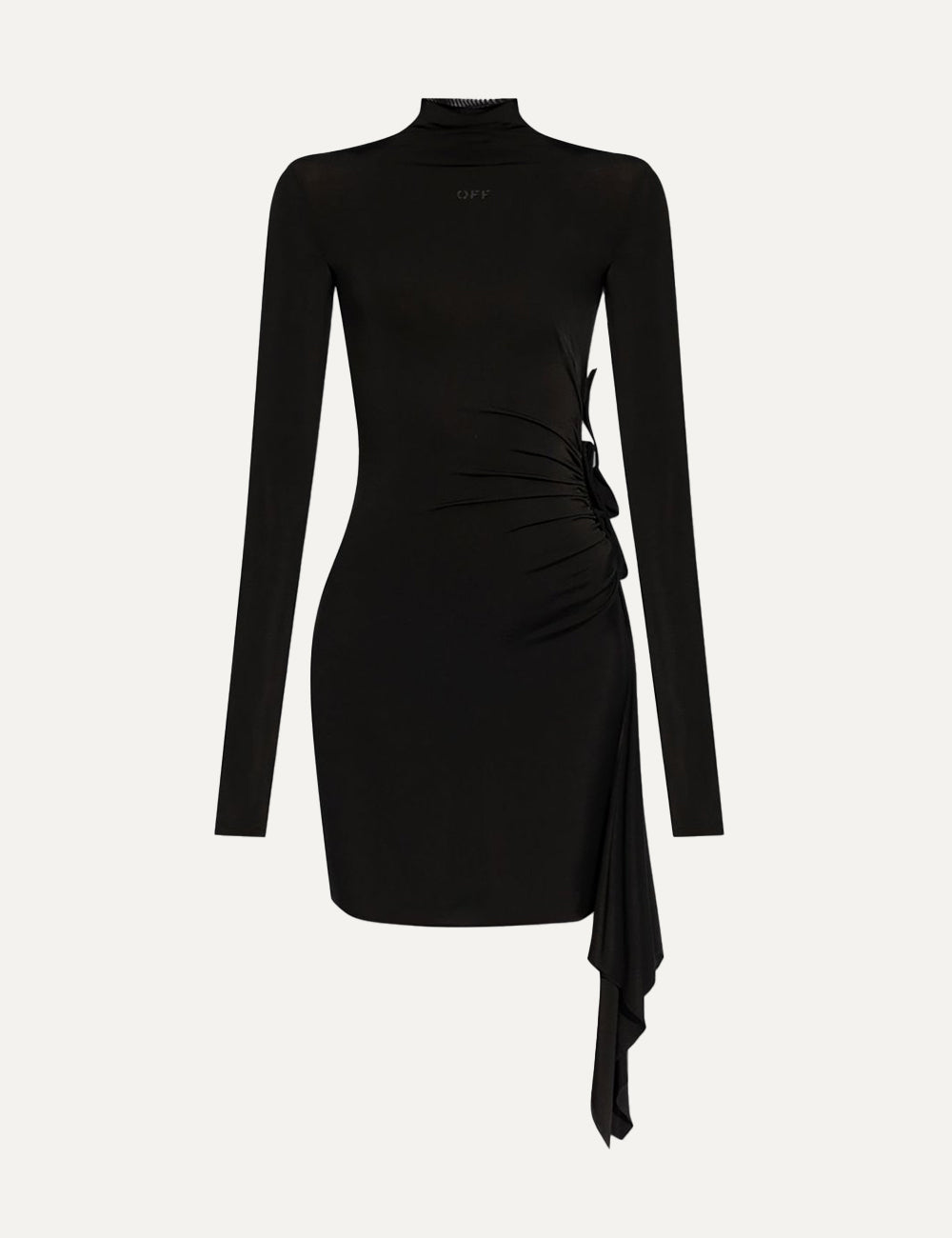 OFF WHITE SEC SKIN DRAPED MINI DRESS LS