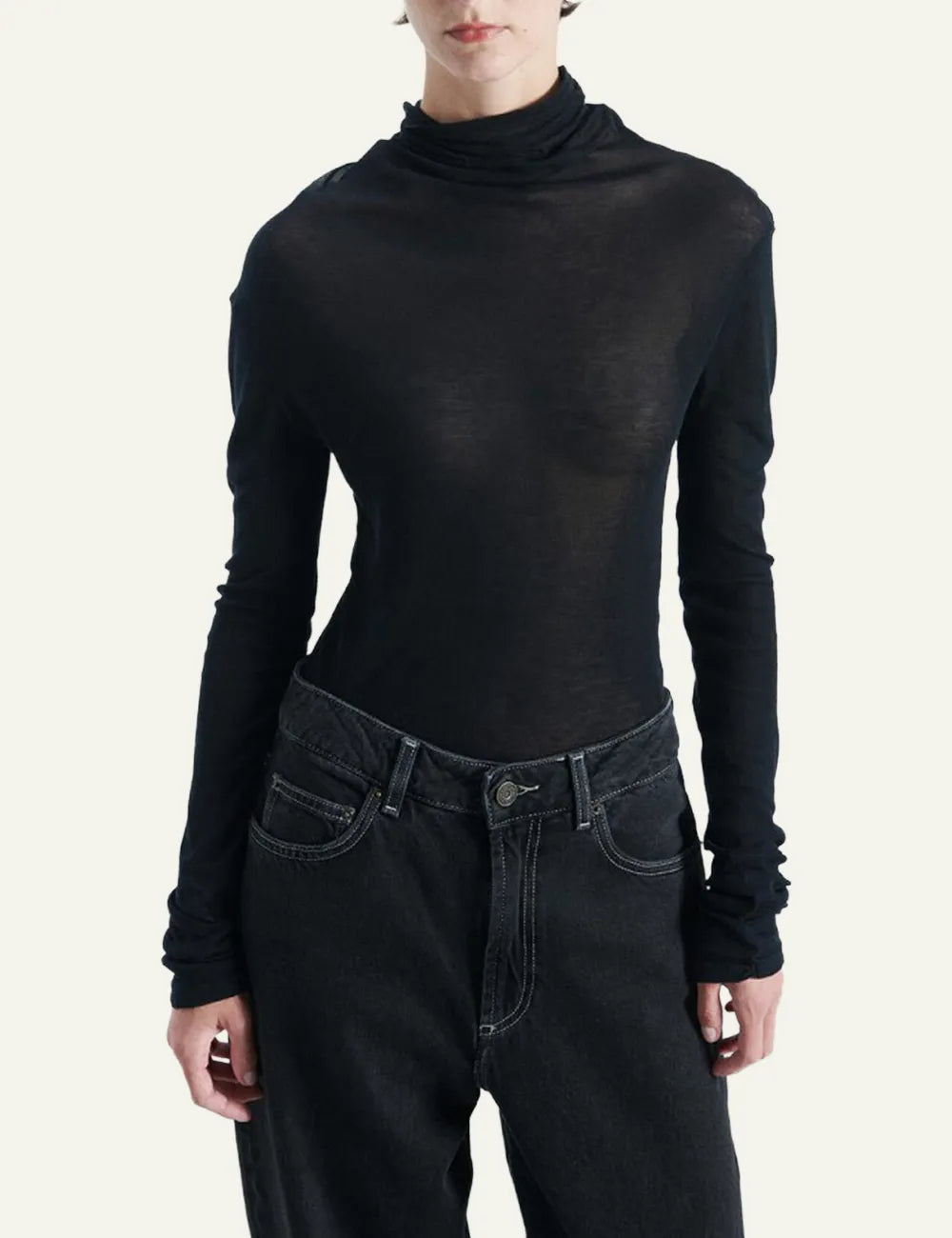 AMERICAN VINTAGE NOIR TURTLENECK T-SHIRT