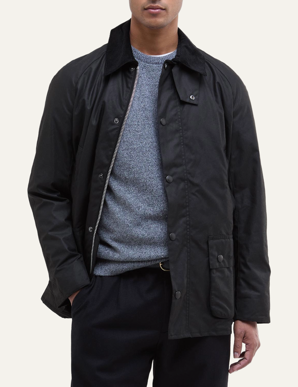 BARBOUR ASHBY WAX JACKET BLACK